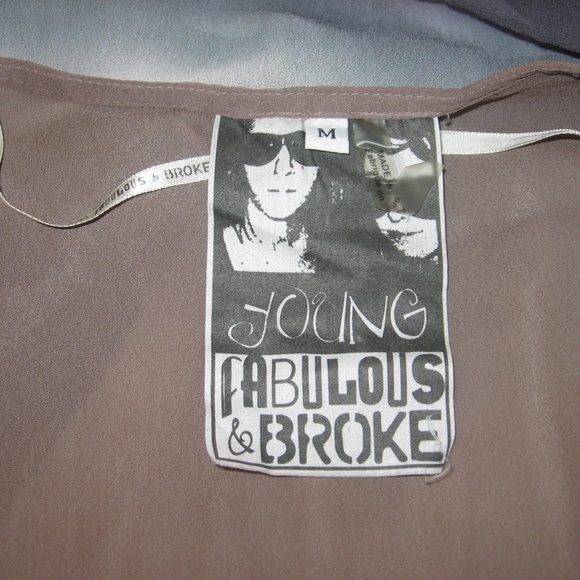 YOUNG FABULOUS & BROKE Ombre Long Sleeve Top M - Picture 5 of 5